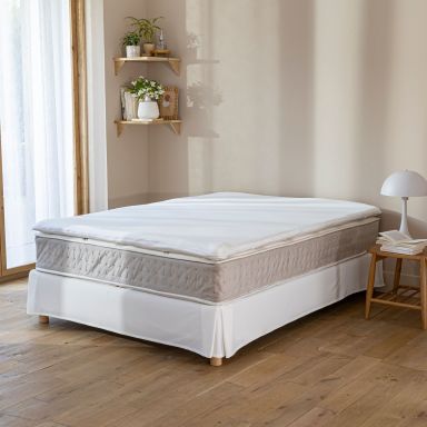 Housse surmatelas jersey blanc 100% coton extensible 70x190