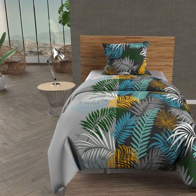 Parure de lit Jungle gris 140x200 cm