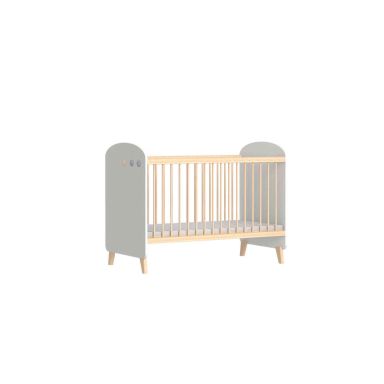 Lit bébé en bois blanc réglable en hauteur SENJA 60x120