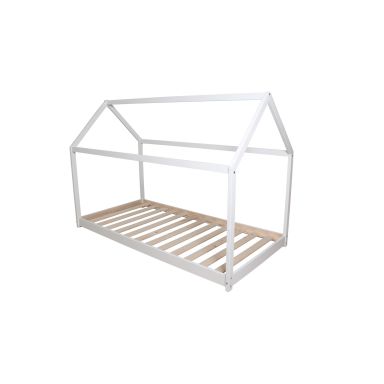 Lit cabane enfant en bois blanc - LT14004