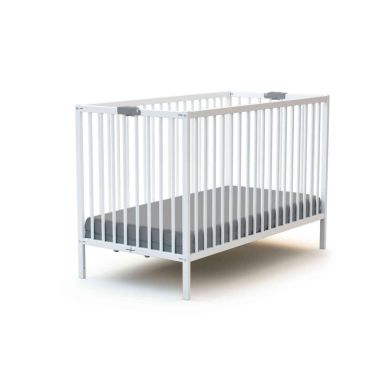 Lit bébé pliant blanc en bois massif 60x120