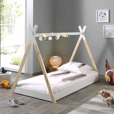 Lit enfant tipi en bois blanc 70x140 - Terre de Nuit