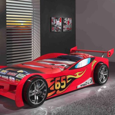 Lit enfant voiture Le Mans rouge 90x200