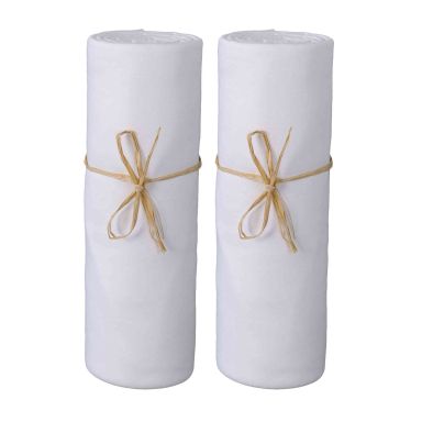 Lot de 2 draps housses bébé jersey bio spécial Cododo 50x80 blanc