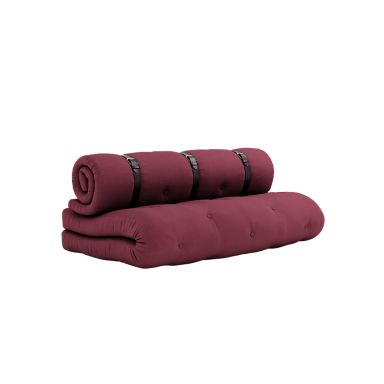 Matelas futon 140x200 et fauteuil 2 en 1 BUCKLE-UP bordeaux