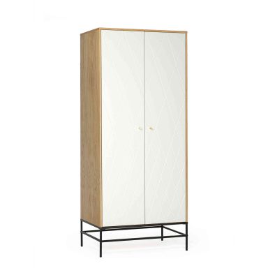 Armoire 2 portes en bois blanc avec pieds en acier - BI0047