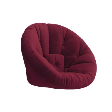 Fauteuil convertible 2 en 1 futon bordeaux 90x180