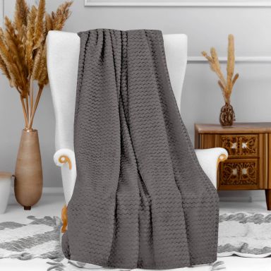 Plaid cocooning 120x160 gris
