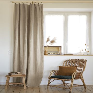 Rideau ajustable lin beige 140x270cm