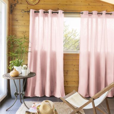 Lot de 2 rideaux tamisants à œillets 140x260 rose