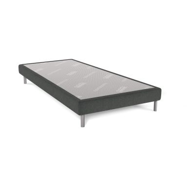 Sommier Dunlopillo Bellini anthracite 15 cm avec pieds 90x190