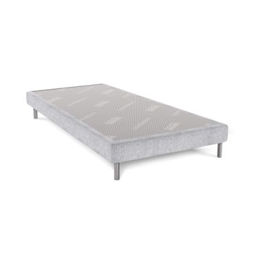 Sommier Dunlopillo Bellini gris 15 cm avec pieds 90x190