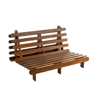 Structure futon 140x200 cm en bois massif noisette