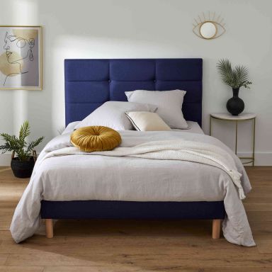 Tête de lit déco Cozy chiné bleu nuit 170 - Merinos