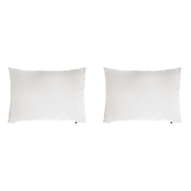 Lot de 2 taies d'oreillers double gaze de coton blanc 50x70 cm fond blanc