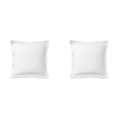 Lot de 2 taies d'oreiller blanc 100% lin 65x65 cm