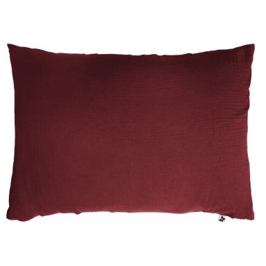 Taie d'oreiller double gaze de coton bordeaux 50x70 cm