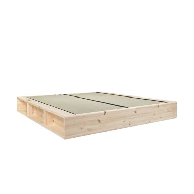 Lit en pin massif naturel 160x200 avec multiples rangements + tatami