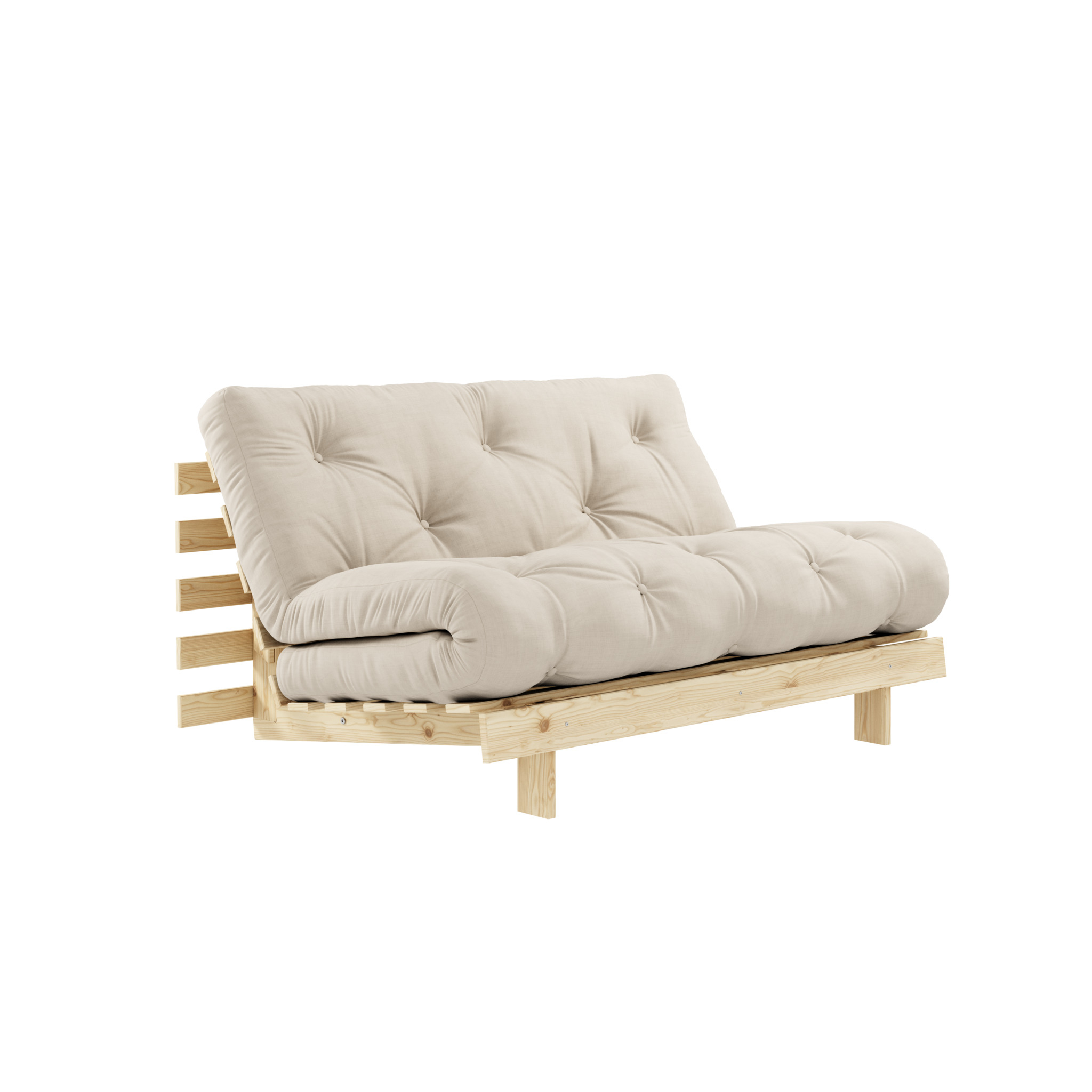 Canapé futon en pin naturel Anouk 140x200